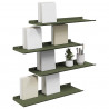 Półka wisząca 4 pcs Zielony oliwkowy 60 x 18 x 2,5 cm Stal