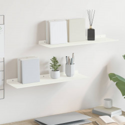 Półka wisząca 2 pcs Biały 60 x 18 x 2,5 cm Stal