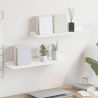 Półka wisząca 2 pcs Biały 60 x 18 x 2,5 cm Stal