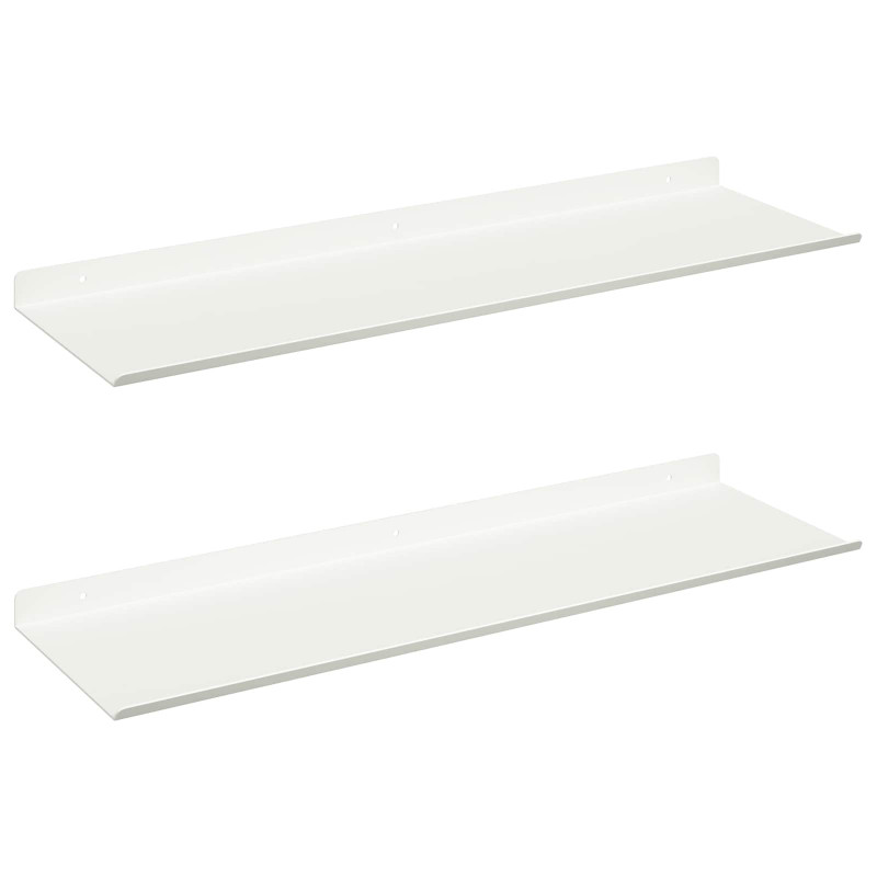 Półka wisząca 2 pcs Biały 60 x 18 x 2,5 cm Stal