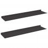Półka wisząca 2 pcs Czarny 80 x 18 x 2,5 cm Stal