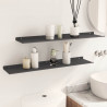 Półka wisząca 2 pcs Czarny 80 x 18 x 2,5 cm Stal