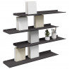 Półka wisząca 4 pcs Czarny 80 x 18 x 2,5 cm Stal