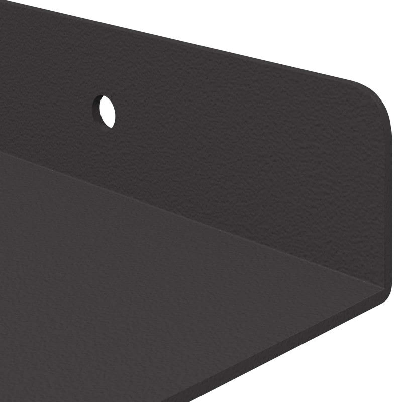 Półka wisząca 4 pcs Czarny 80 x 18 x 2,5 cm Stal