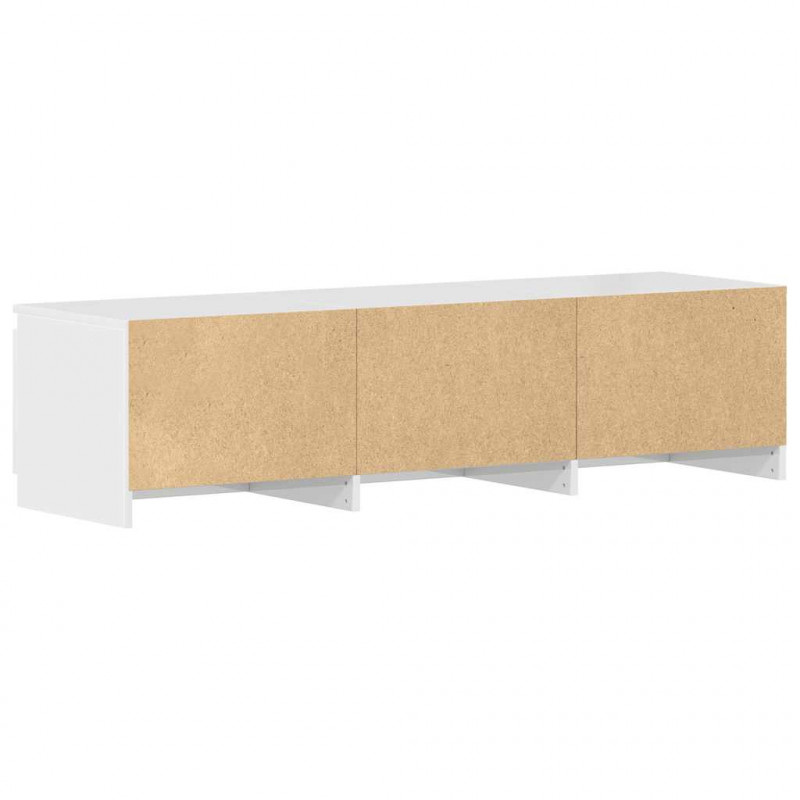Szafka pod TV, wysoki połysk, biała, 140x40x35,5 cm