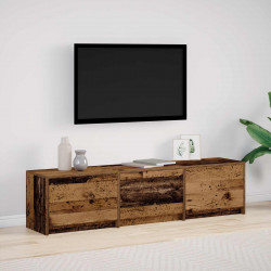Szafka pod telewizor z LED Stare drewno 165 x 34 x 40 cm