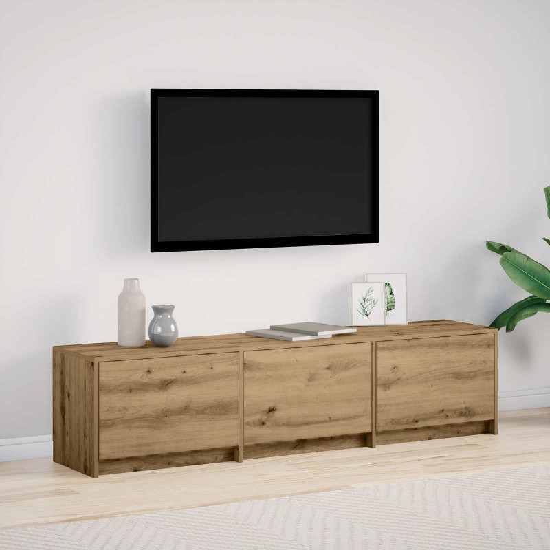 Szafka pod telewizor z LED Dąb rzemieślniczy 165 x 34 x 40 cm