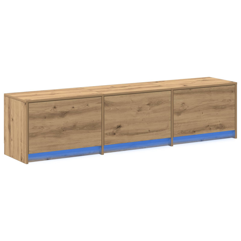 Szafka pod telewizor z LED Dąb rzemieślniczy 165 x 34 x 40 cm