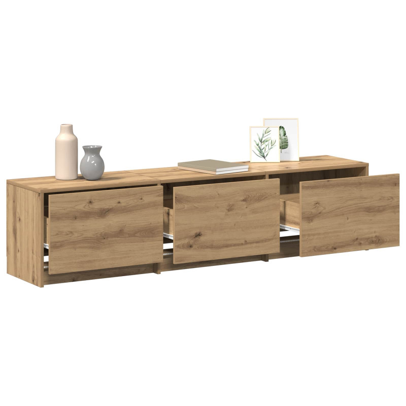 Szafka pod telewizor z LED Dąb rzemieślniczy 165 x 34 x 40 cm