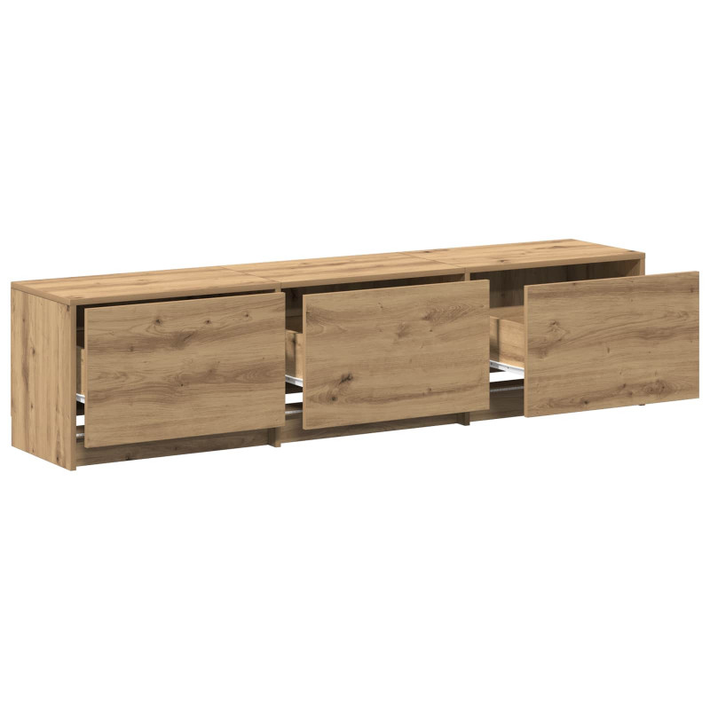 Szafka pod telewizor z LED Dąb rzemieślniczy 165 x 34 x 40 cm