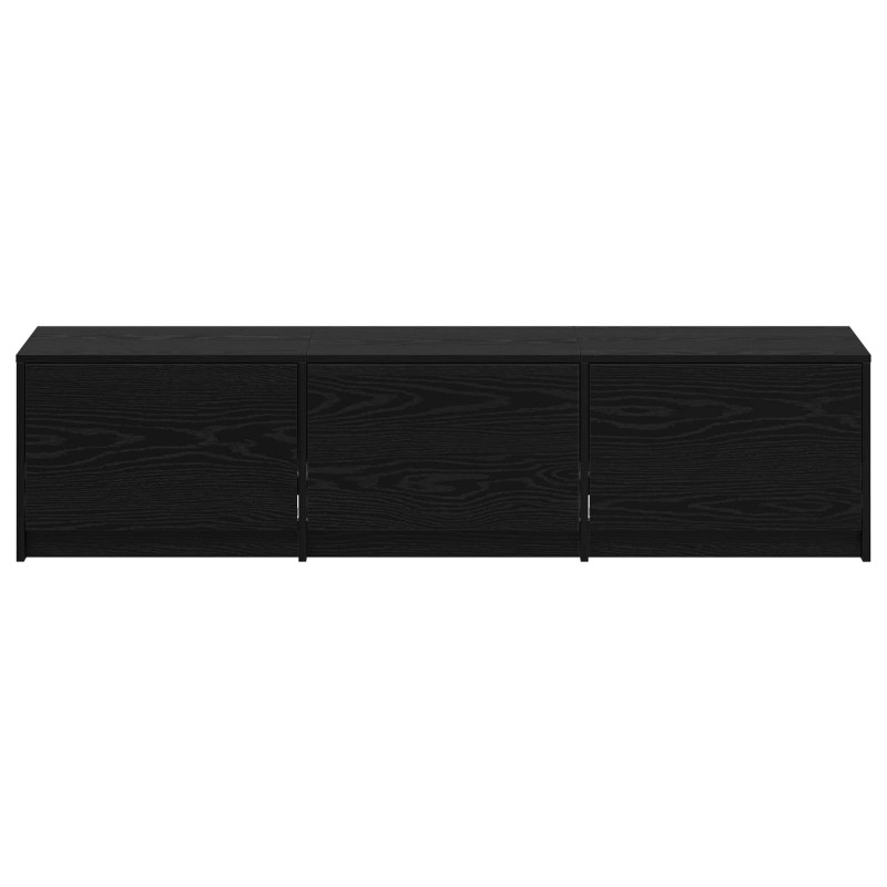 Szafka pod telewizor z LED Czarny Dąb 165 x 34 x 40 cm