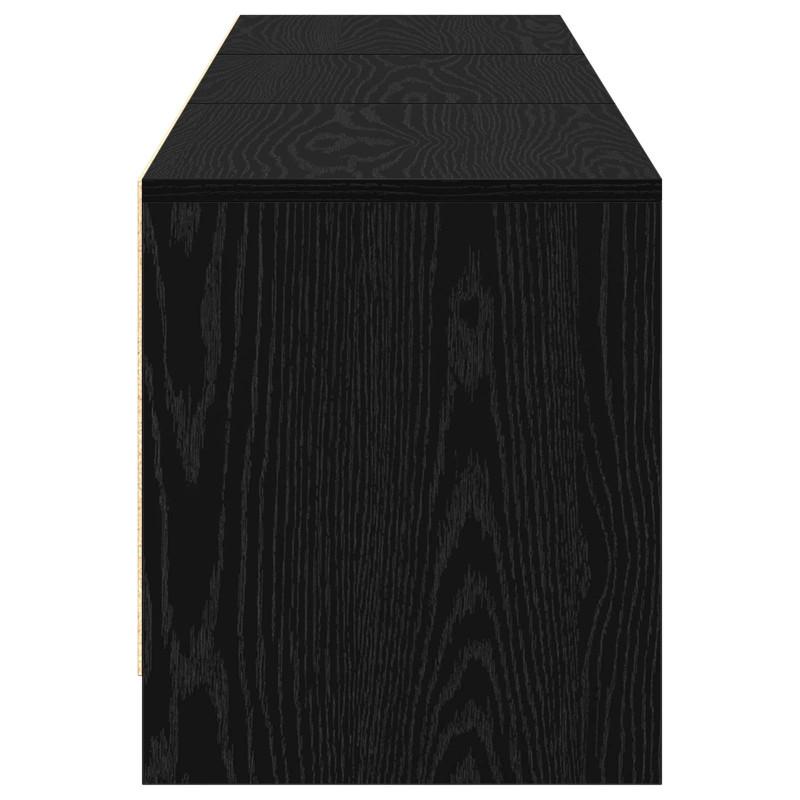 Szafka pod telewizor z LED Czarny Dąb 165 x 34 x 40 cm