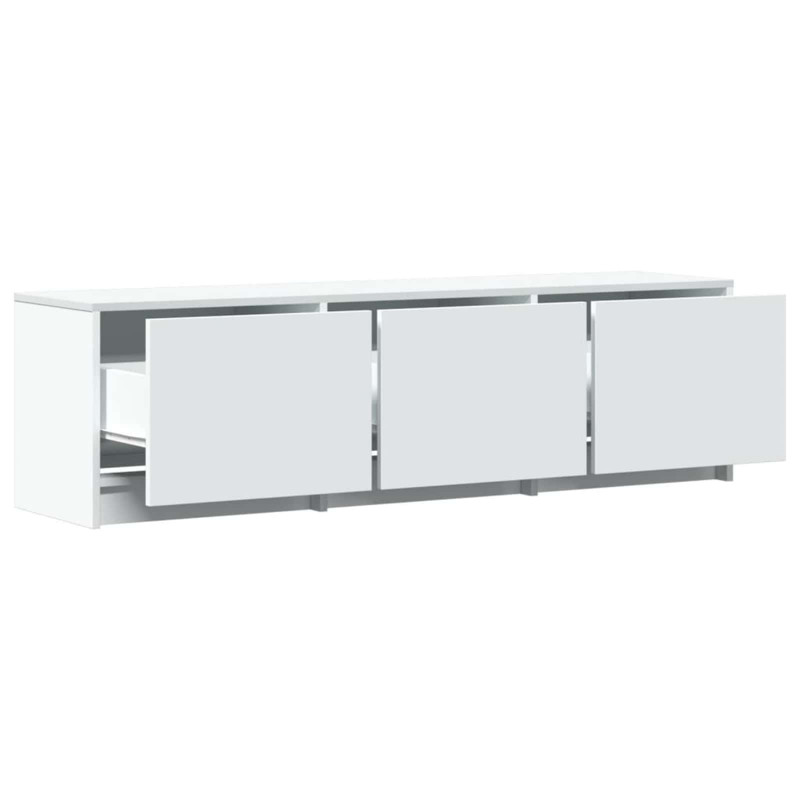 Szafka pod telewizor z LED z szufladą Biały 140 x 34 x 40 cm