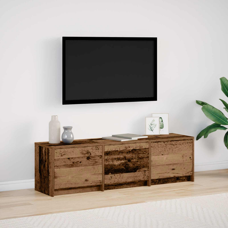 Szafka pod telewizor z LED Stare drewno 140 x 34 x 40 cm