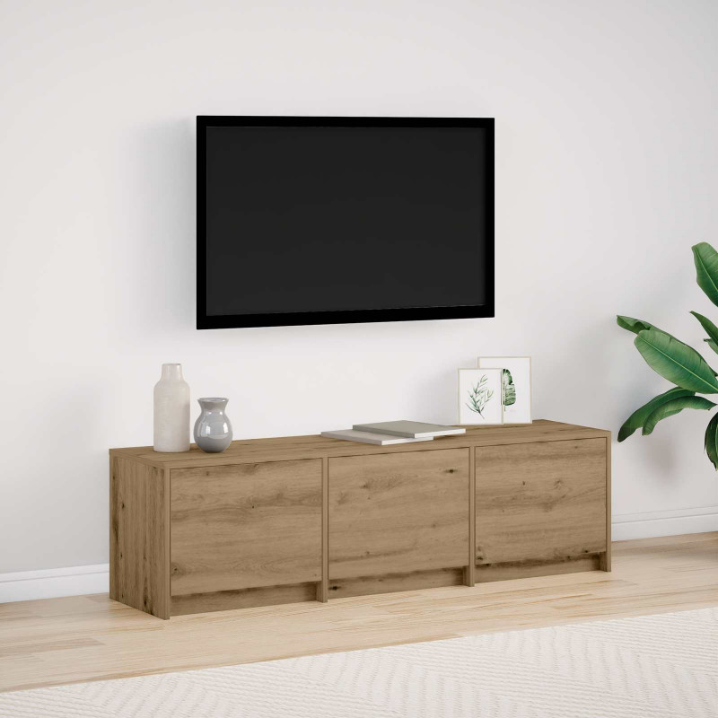 Szafka pod telewizor z LED Dąb rzemieślniczy 140 x 34 x 40 cm