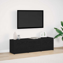 Szafka pod telewizor z LED Czarny Dąb 140 x 34 x 40 cm
