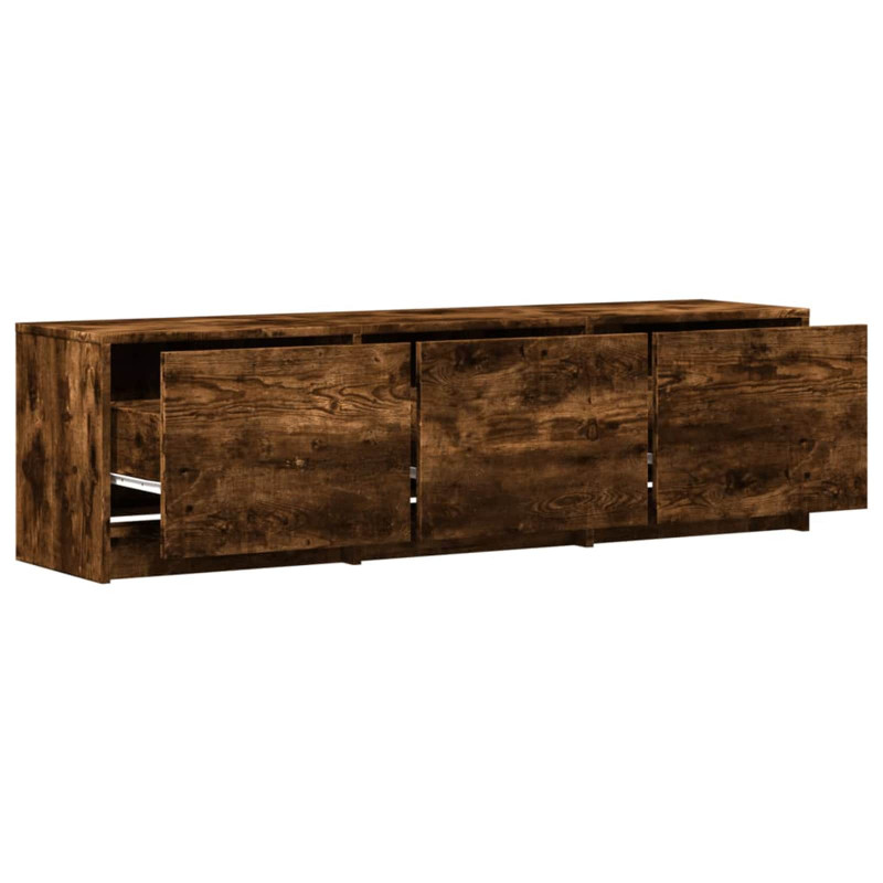 Szafka pod telewizor z LED Dąb wędzony 140 x 34 x 40 cm
