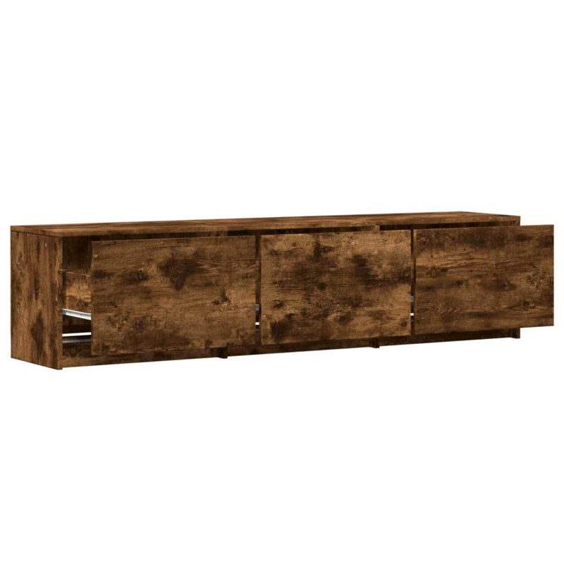 Szafka pod telewizor z LED Dąb wędzony 165 x 34 x 40 cm