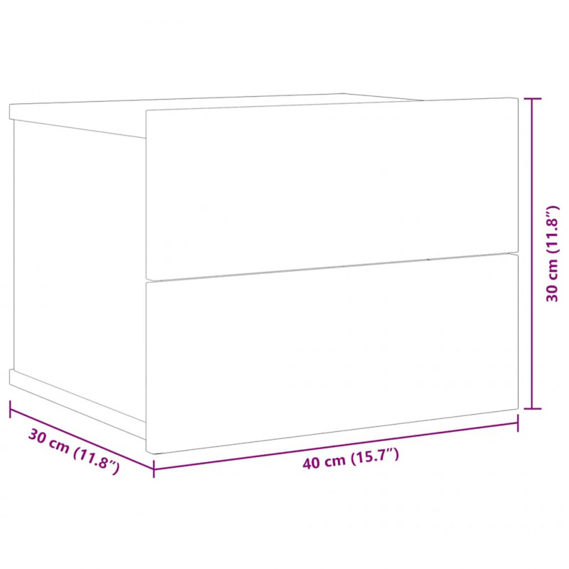 Szafki nocne, 2 szt., czarne, 40x30x30 cm