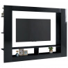 Szafka TV, czarna, wysoki połysk, 152x22x113 cm