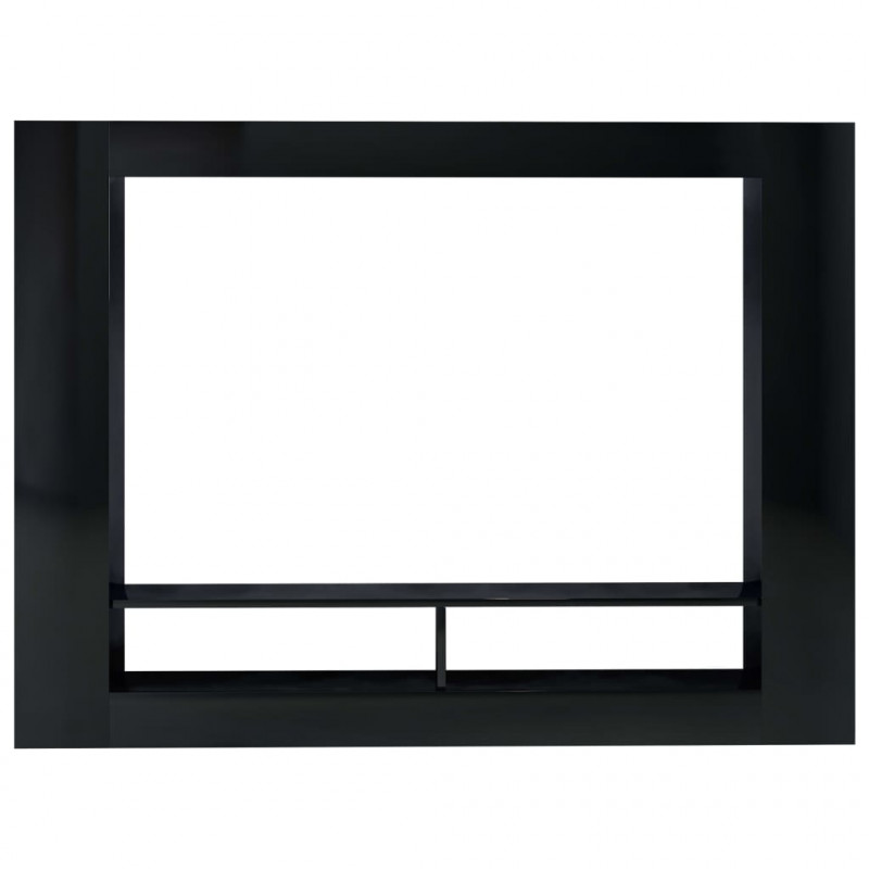 Szafka TV, czarna, wysoki połysk, 152x22x113 cm