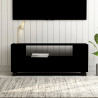 Szafka pod TV, czarna, 120x35x48 cm, materiał drewnopochodny