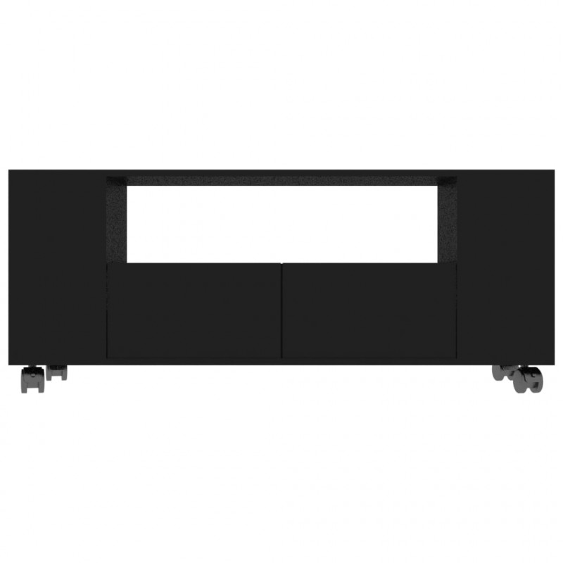 Szafka pod TV, czarna, 120x35x48 cm, materiał drewnopochodny