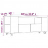 Szafka pod TV, czarna, 120x35x48 cm, materiał drewnopochodny