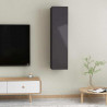 Szafki TV, 2 szt., wysoki połysk, szare, 30,5x30x60 cm