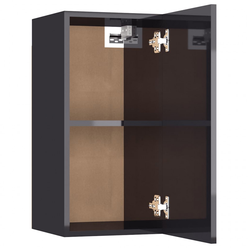 Szafki TV, 2 szt., wysoki połysk, szare, 30,5x30x60 cm