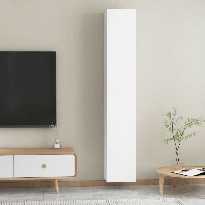 Szafki TV 2 szt., białe, 30,5x30x90 cm, materiał drewnopochodny