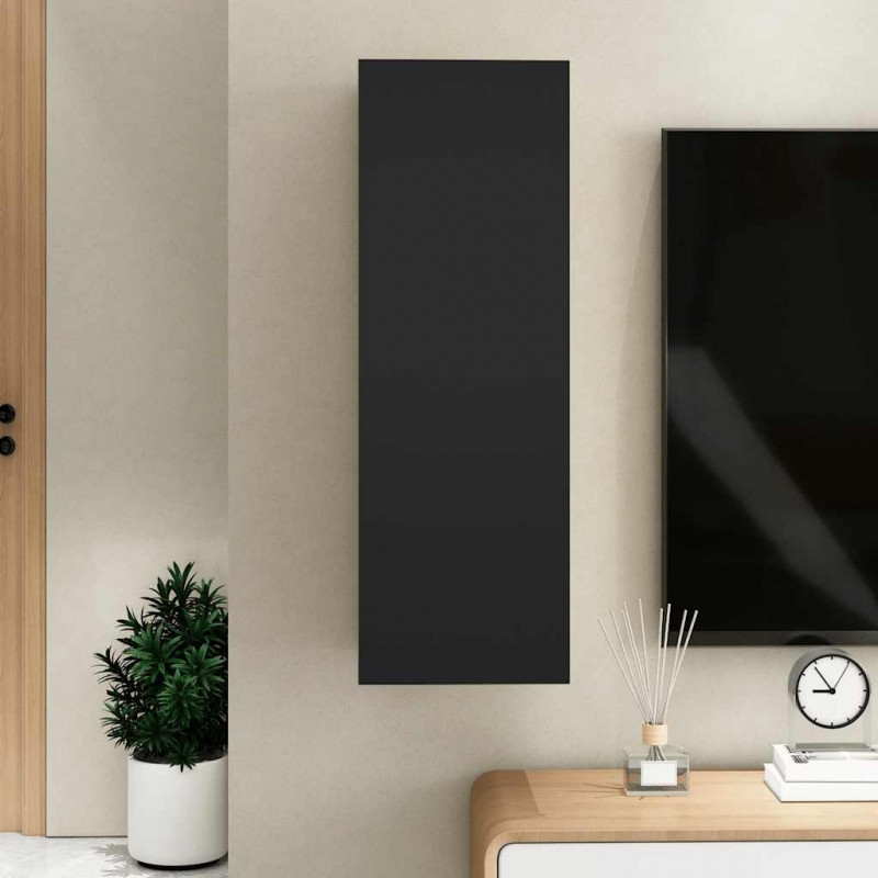 Szafka TV, czarna, 30,5x30x90 cm, materiał drewnopochodny
