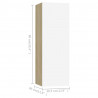 Szafki telewizyjne, 2 szt., biel i dąb sonoma, 30,5x30x90 cm