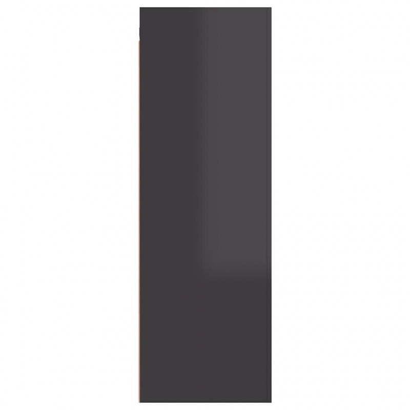 Szafki TV, 2 szt., wysoki połysk, szare, 30,5x30x90 cm