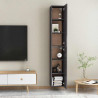 Szafki TV, 2 szt., wysoki połysk, szare, 30,5x30x90 cm
