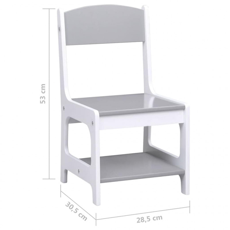 Stolik dla dzieci z 2 krzesłami, biały, MDF