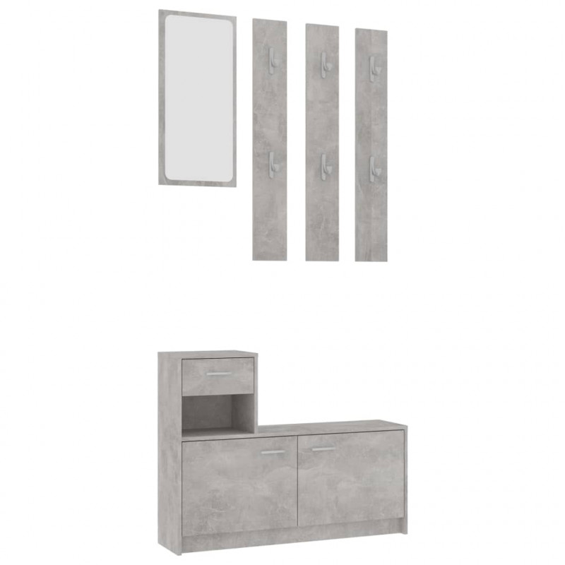 Segment do przedpokoju, szarość betonu, 100x25x76,5 cm