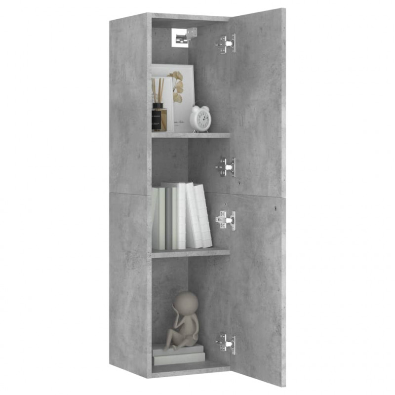 Szafki pod TV, 2 szt., szarość betonu, 30,5x30x110 cm