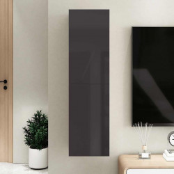 Szafka TV, szara, wysoki połysk, 30,5x30x110 cm