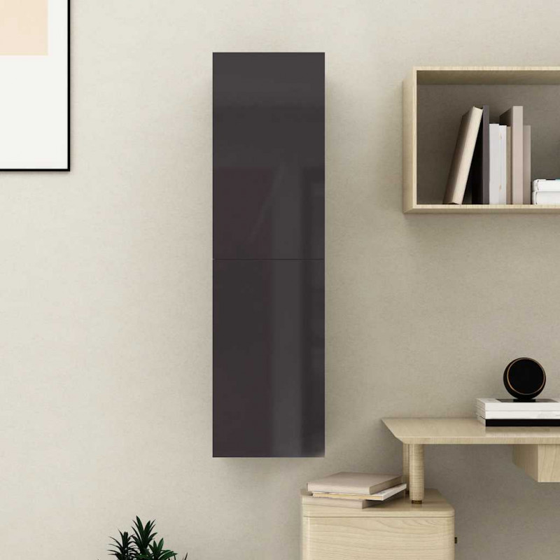 Szafka TV, szara, wysoki połysk, 30,5x30x110 cm