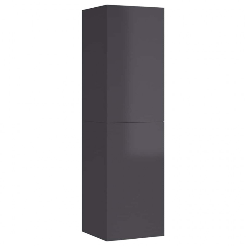 Szafki TV, 2 szt., szare, wysoki połysk, 30,5x30x110 cm