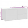 Szafka pod TV, biała, 80x34x36 cm, materiał drewnopochodny