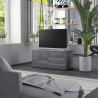 Szafka pod TV, szara na wysoki połysk, 80x34x36 cm