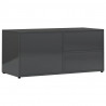 Szafka pod TV, szara na wysoki połysk, 80x34x36 cm