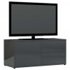 Szafka pod TV, szara na wysoki połysk, 80x34x36 cm