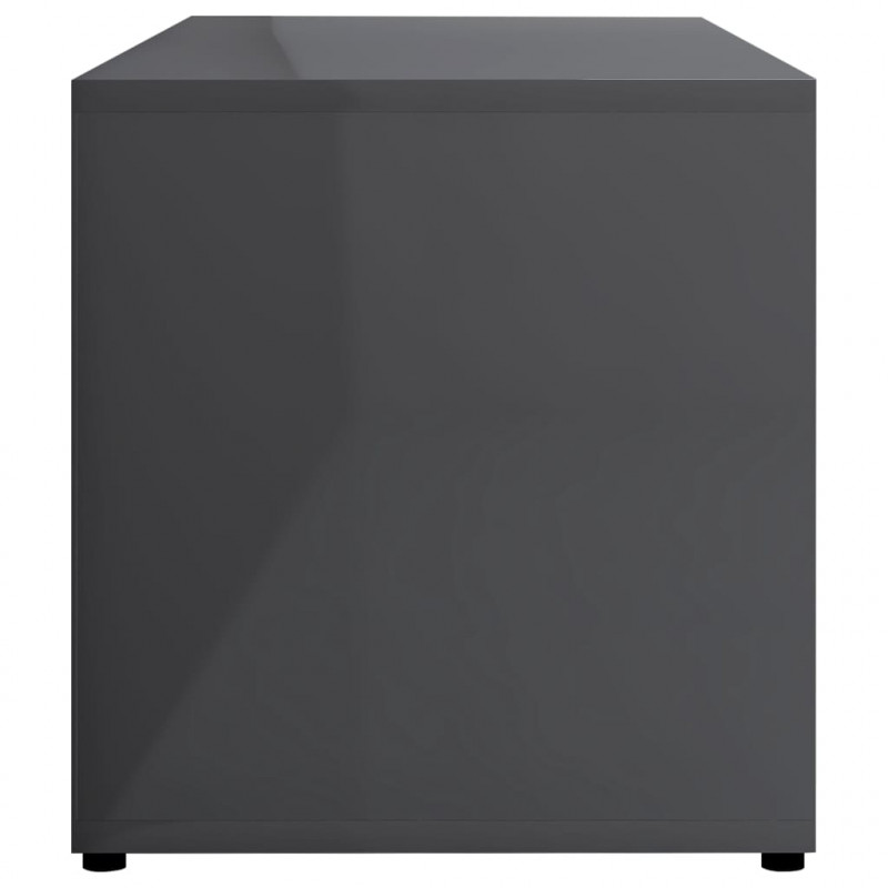 Szafka pod TV, szara na wysoki połysk, 80x34x36 cm