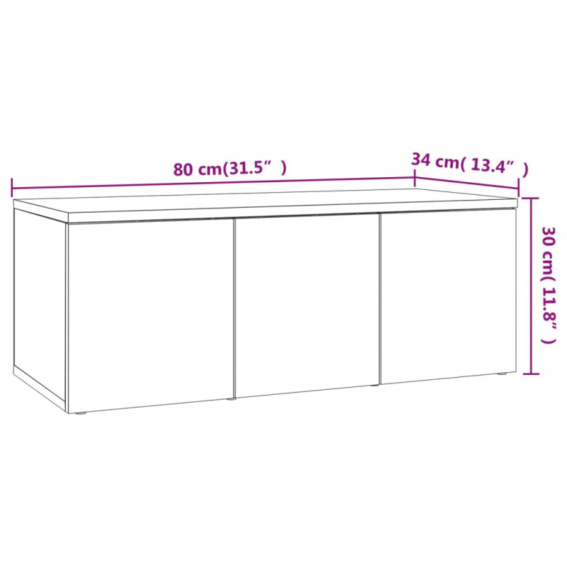 Szafka pod TV, szarość betonu, 80x34x30 cm
