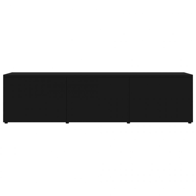 Szafka pod TV, czarna, 120x34x30 cm, materiał drewnopochodny
