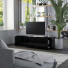 Szafka pod TV, czarna, 120x34x30 cm, materiał drewnopochodny