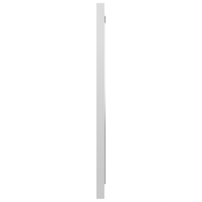 Lustro łazienkowe, wysoki połysk, białe, 40x1,5x37 cm, płyta